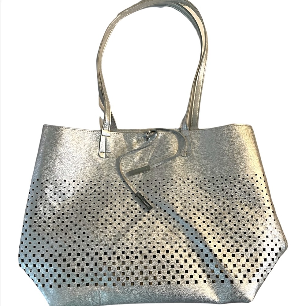 💕Rodan + Fields Branded Silver Metallic Cut Out Tote Bag💕
